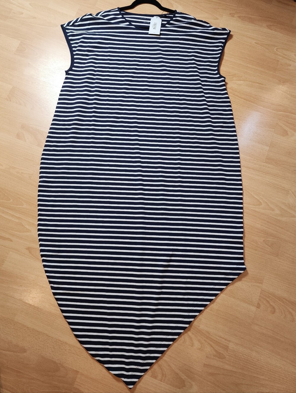 NWT Universal Standard Pima Cotton Iconic Geneva Dress Navy White Stripe 3X - Picture 2 of 16
